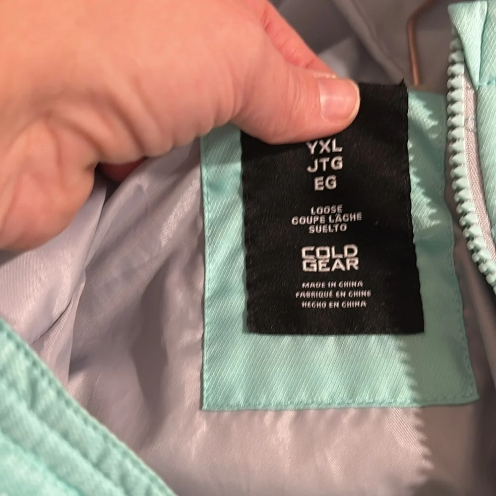 Under Armor teal winter cold gear coat size YXL